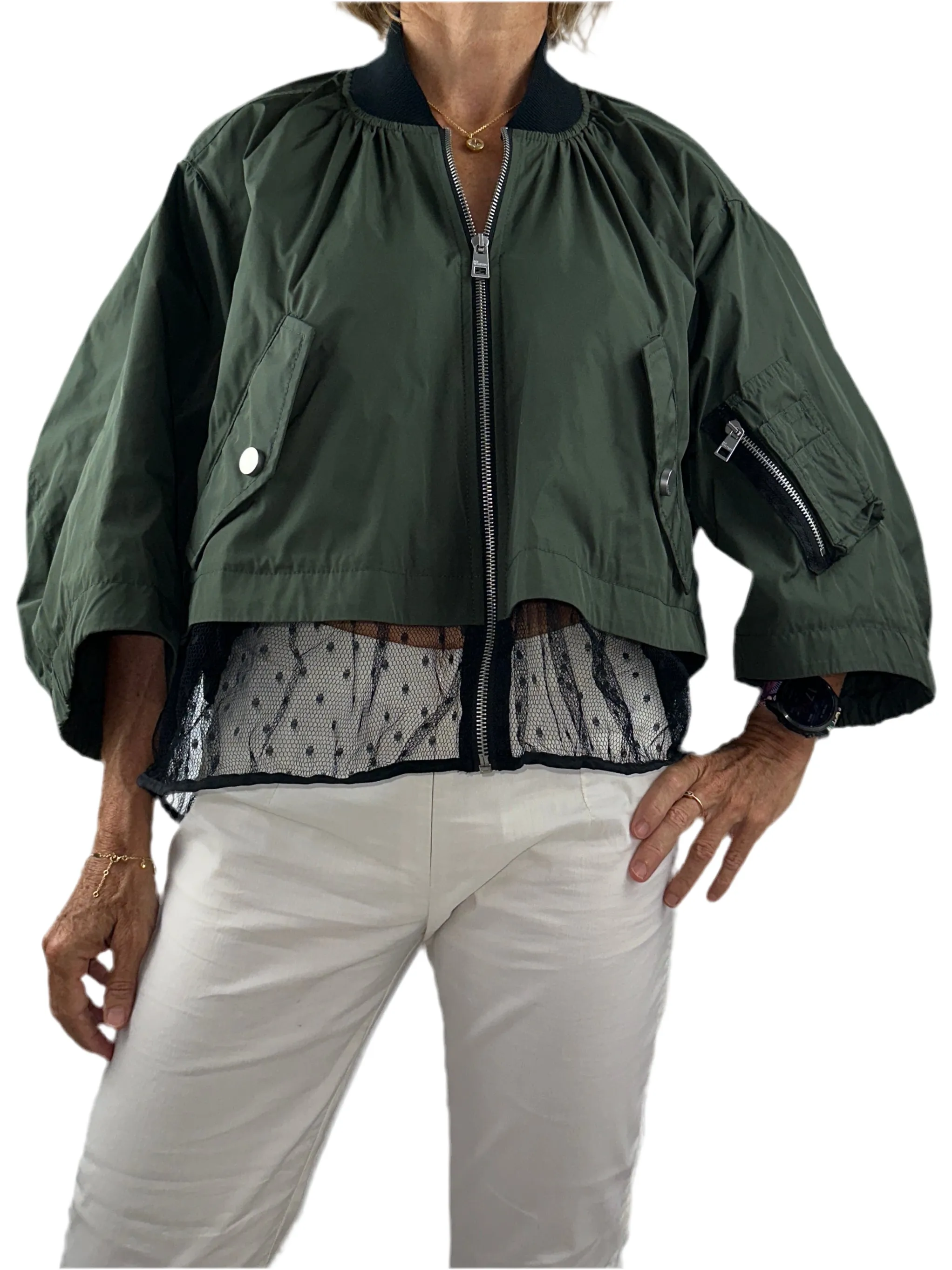 Red Valentino kaki bomber - size 40 IT