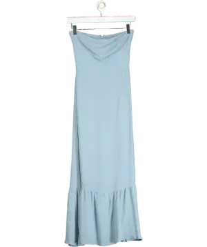 Reformation Blue Arta Strapless Dress UK 4