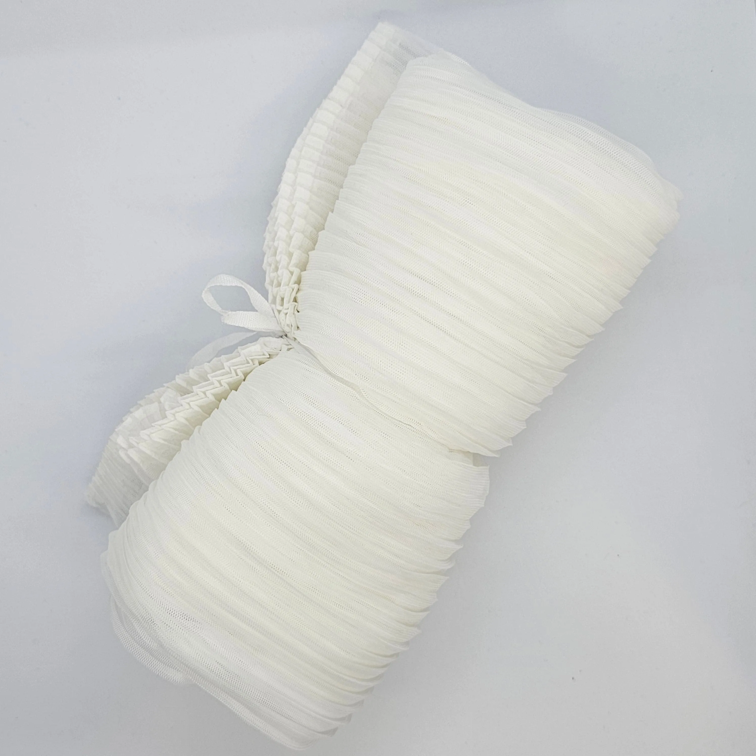 Remnant Pleated tulle   Ivory