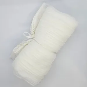 Remnant Pleated tulle   Ivory
