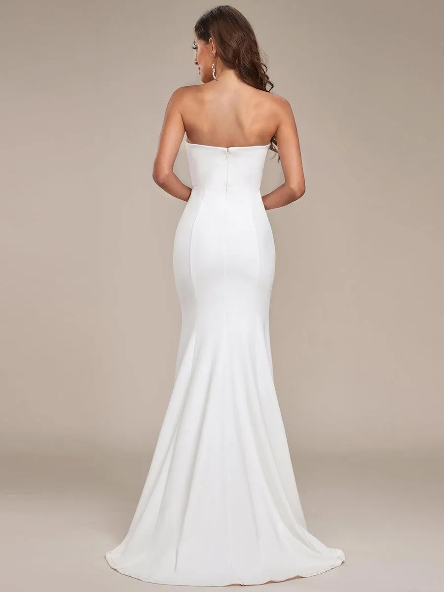 Robe de mariée sirène simple sans bretelles pour mariage(Vente finale)