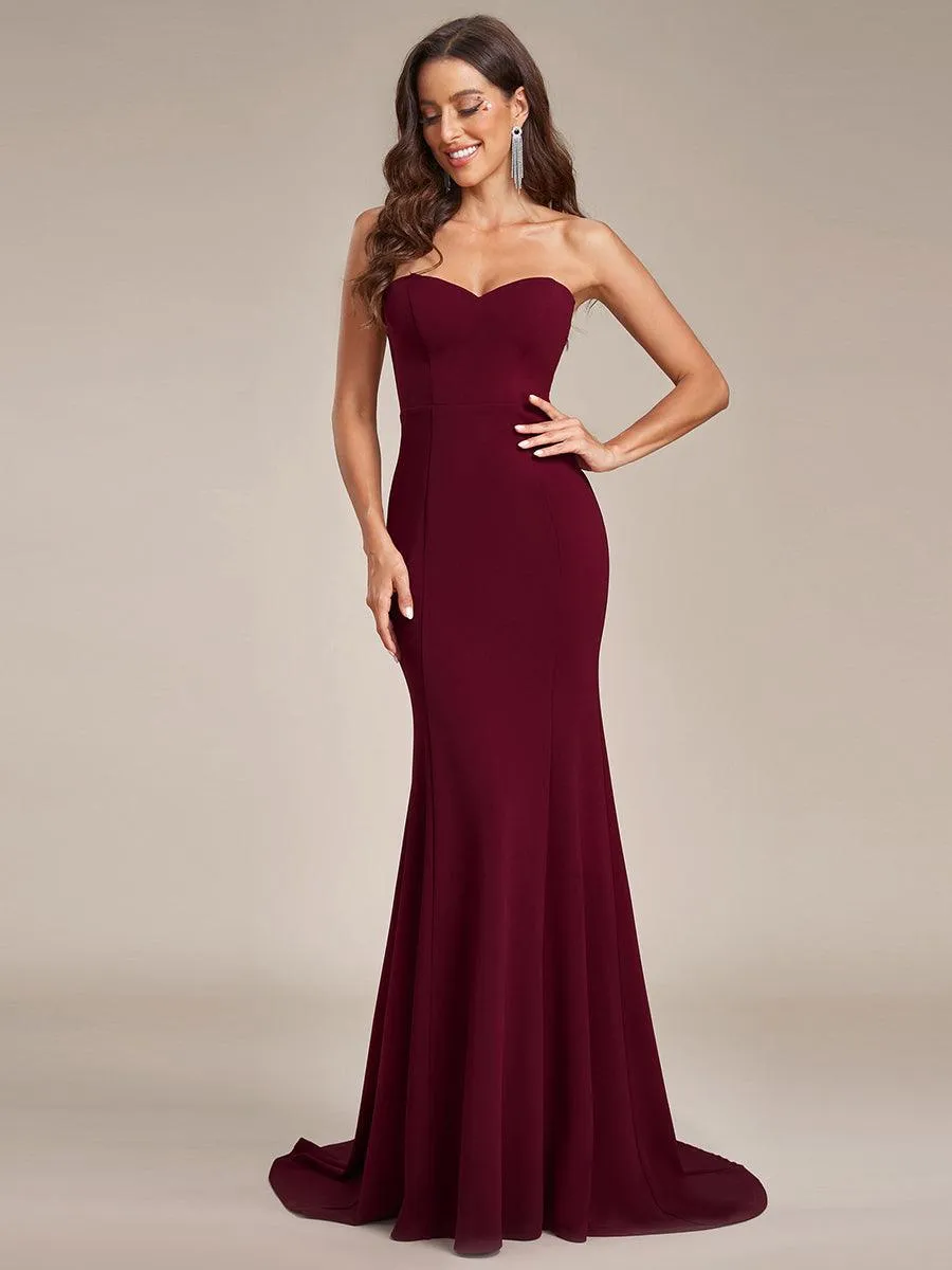 Robe de mariée sirène simple sans bretelles pour mariage(Vente finale)