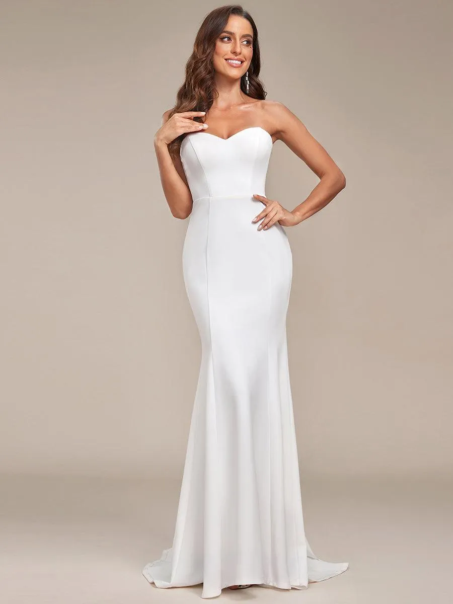 Robe de mariée sirène simple sans bretelles pour mariage(Vente finale)