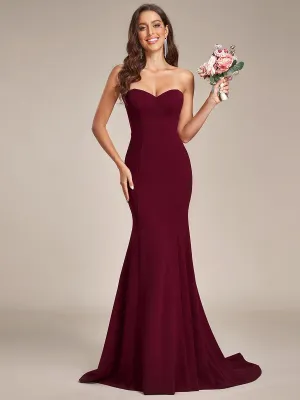 Robe de mariée sirène simple sans bretelles pour mariage(Vente finale)