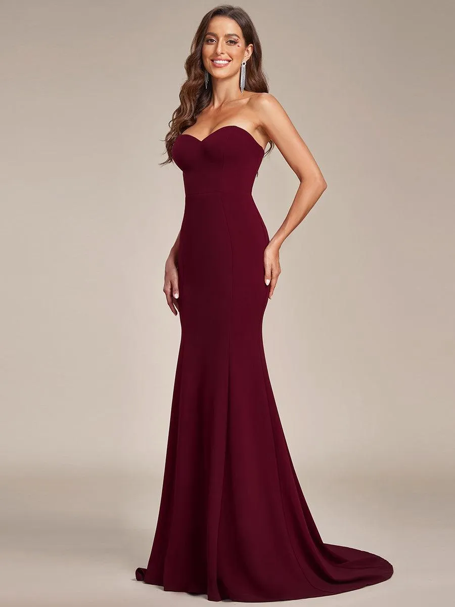 Robe de mariée sirène simple sans bretelles pour mariage(Vente finale)
