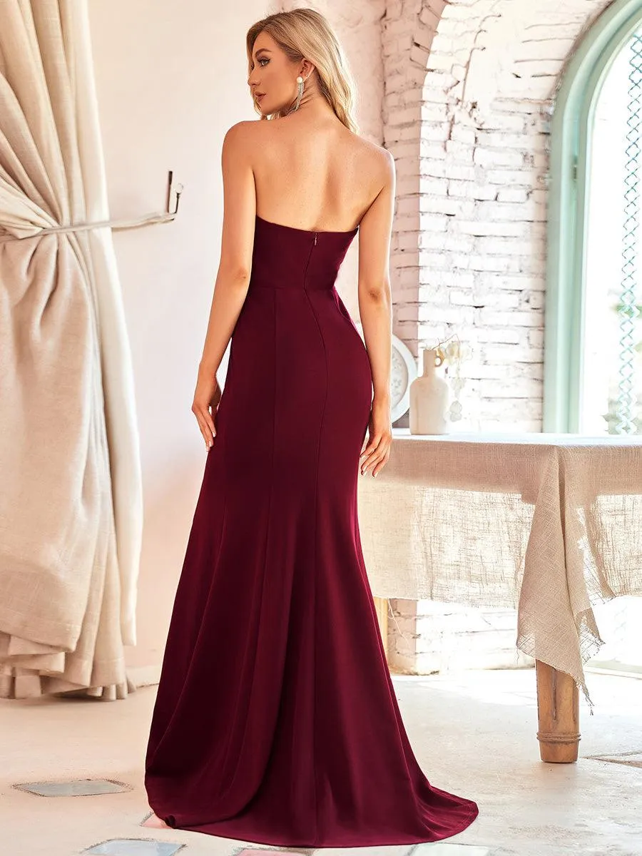 Robe de mariée sirène simple sans bretelles pour mariage(Vente finale)