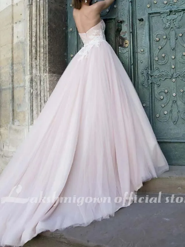 Roycebridal A-Line Wedding Dresses V Neck Sweep / Brush Train