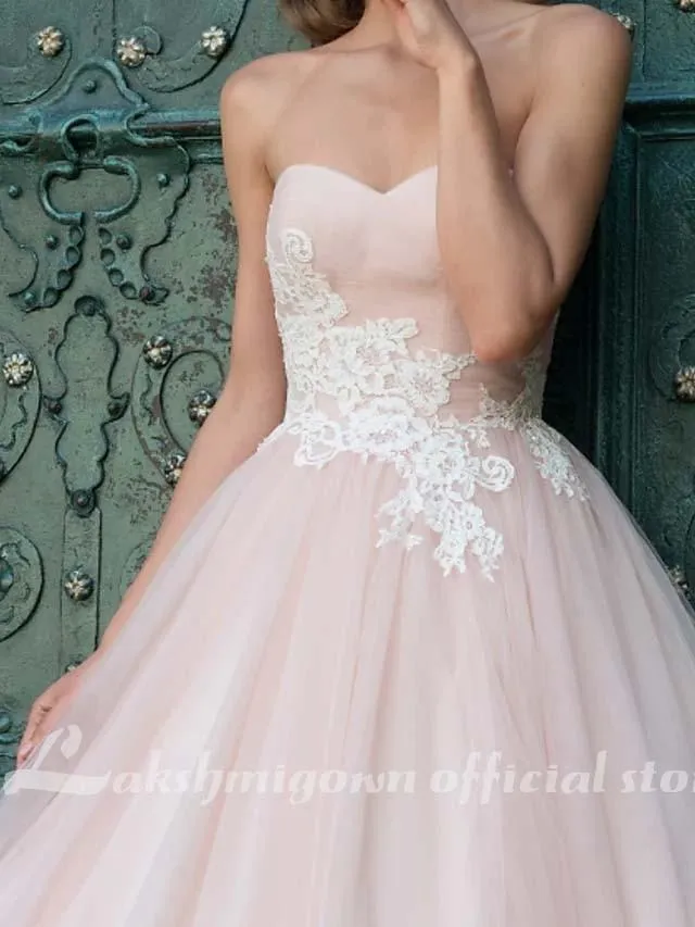 Roycebridal A-Line Wedding Dresses V Neck Sweep / Brush Train