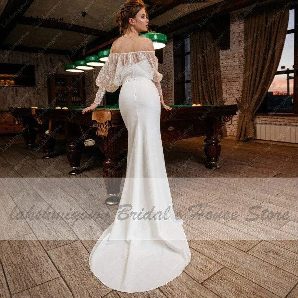 Roycebridal Bridal Mermaid Wedding Dress Satin Sexy Women Lace