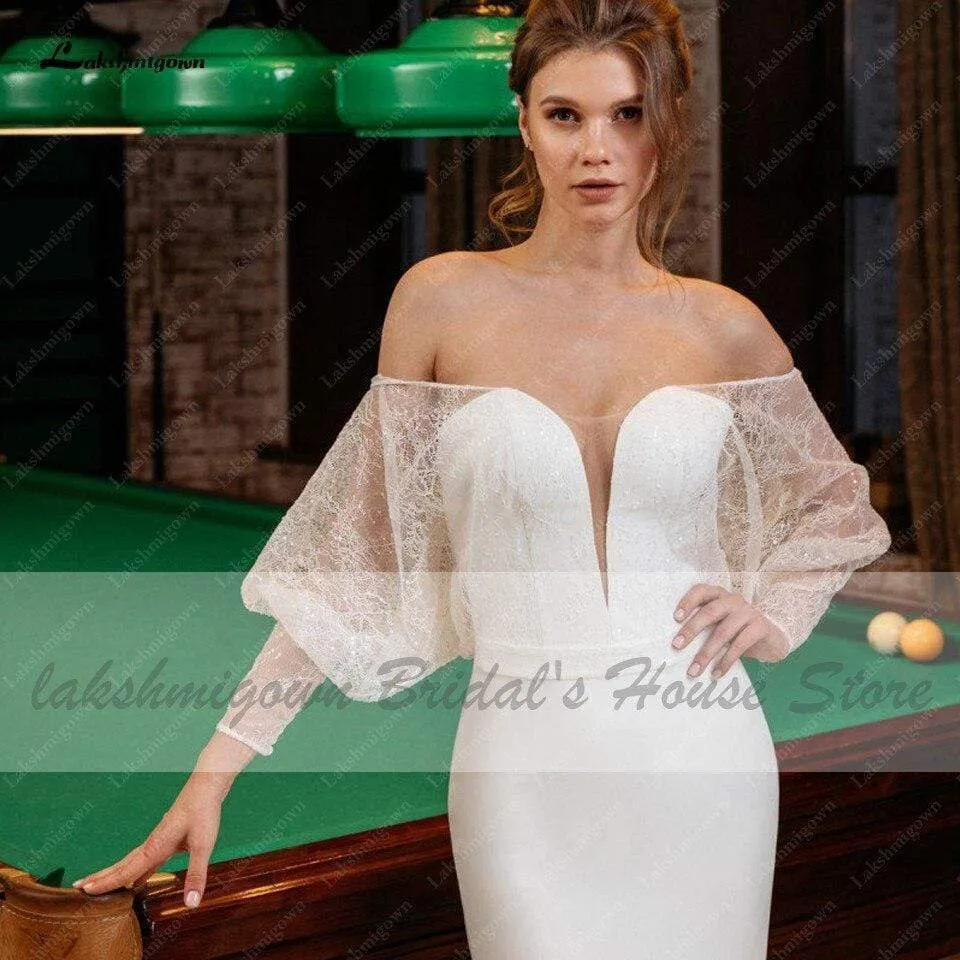 Roycebridal Bridal Mermaid Wedding Dress Satin Sexy Women Lace