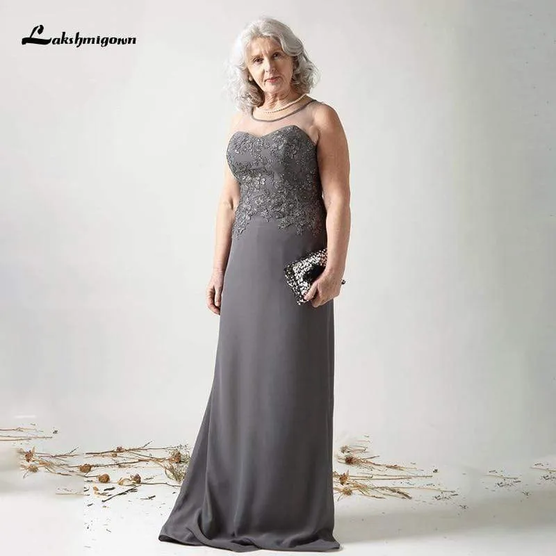 Roycebridal Charcoal Gray Chiffon Mother of the Bride Dresses