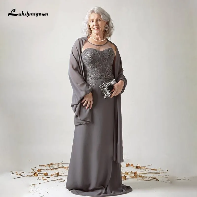 Roycebridal Charcoal Gray Chiffon Mother of the Bride Dresses