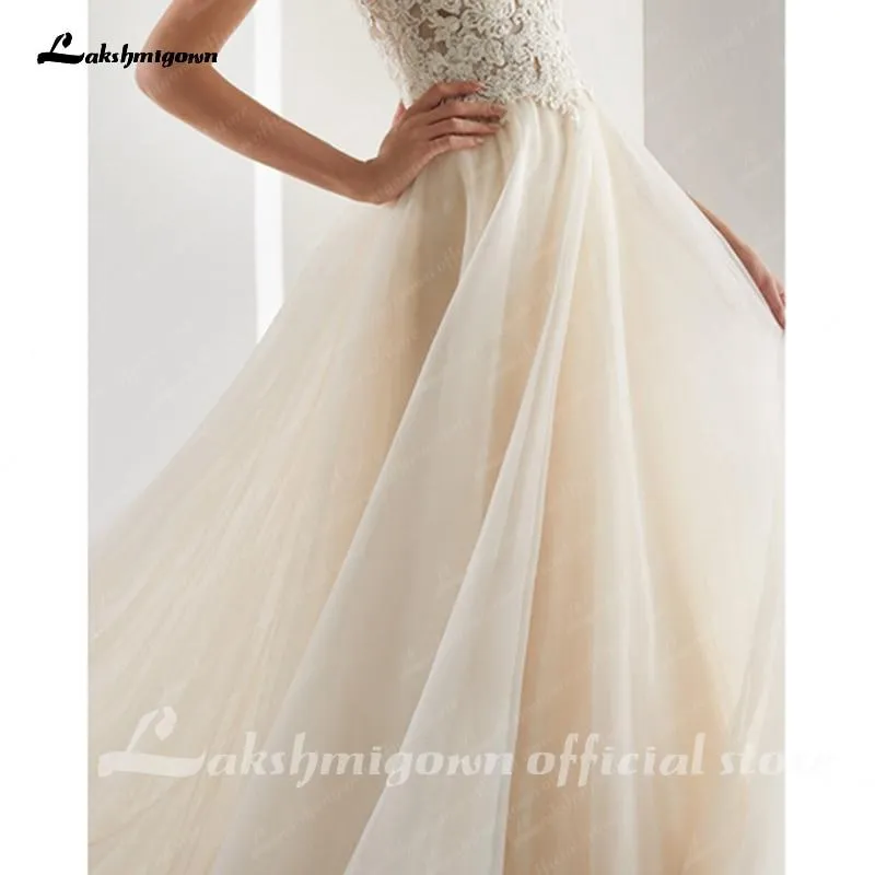 Roycebridal Elegant A-line Champagne Wedding Dresses Mariage Appliques