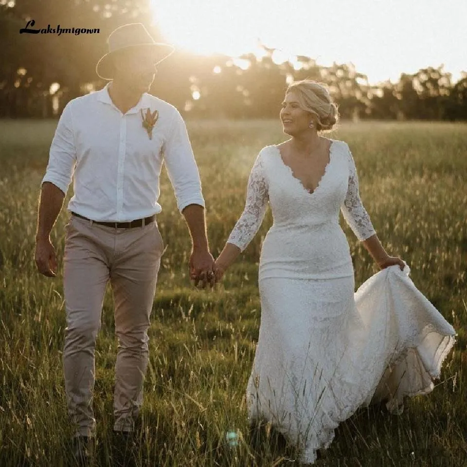 Roycebridal Plus Size Mermaid Wedding Dress Sexy Lace