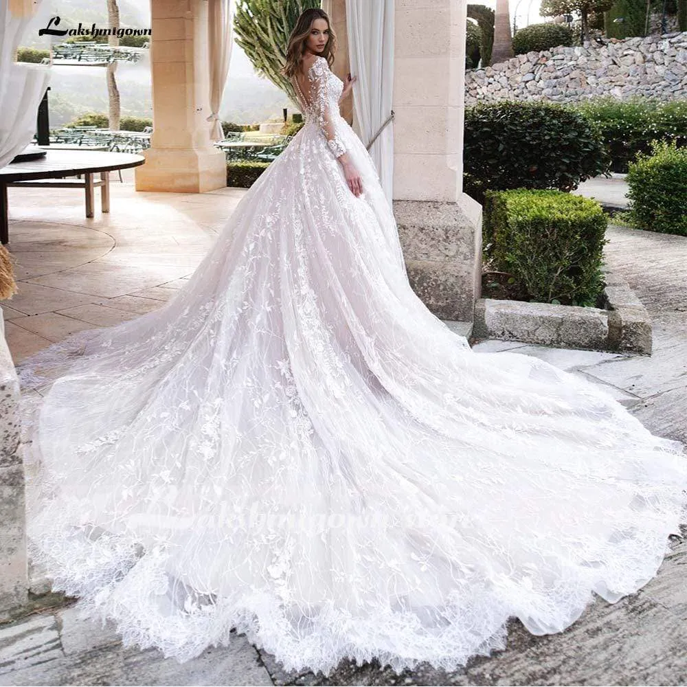 Roycebridal V-Neck A Line Lace Wedding Dresses
