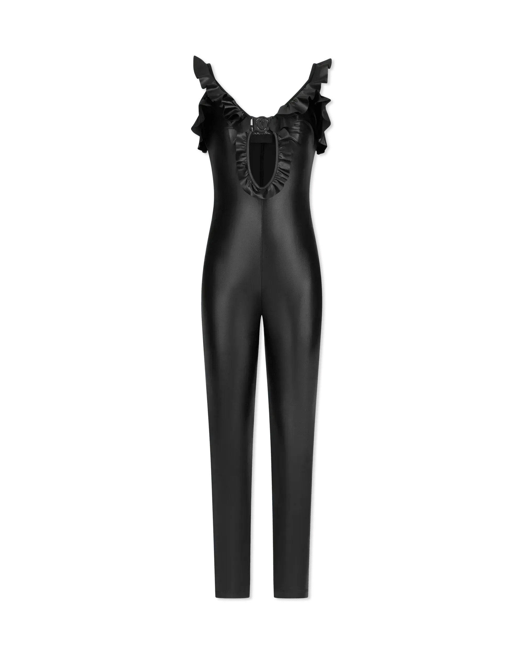 Ruffled Cut-Out Sleeveless Jumpsuit