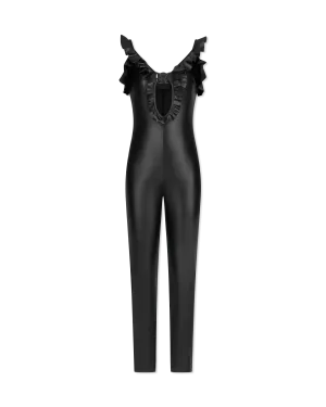 Ruffled Cut-Out Sleeveless Jumpsuit