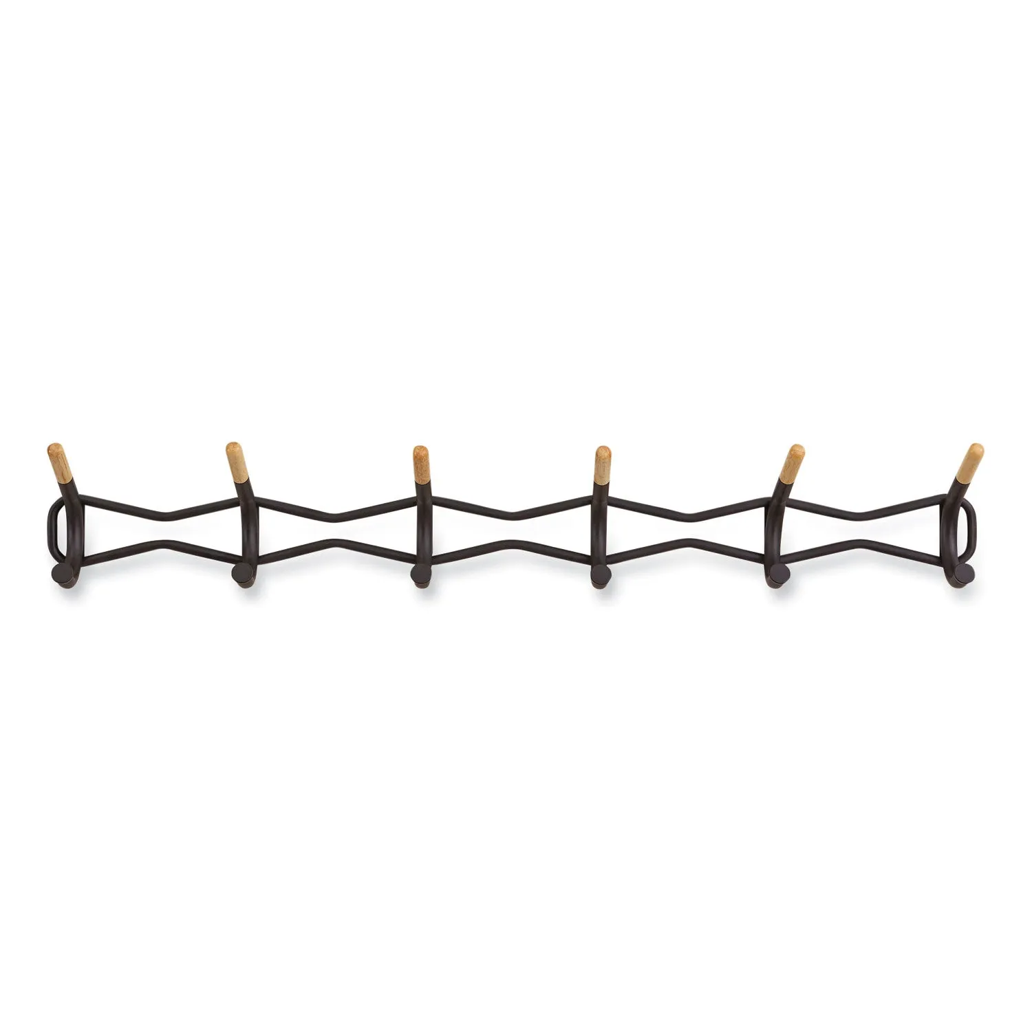 Safco® Family Coat Wall Rack, 6 Hook, 42.75w x 5.25d x 7.25h, Black