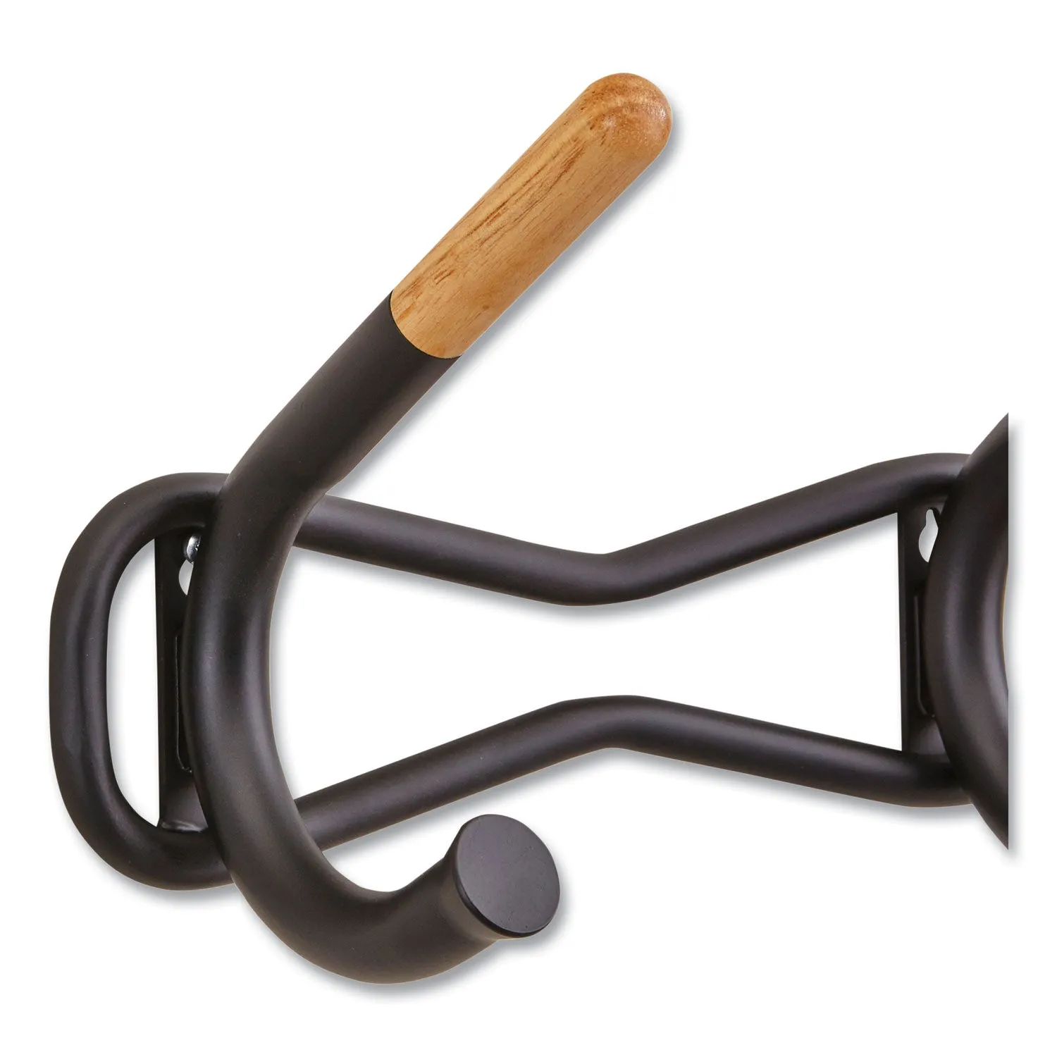 Safco® Family Coat Wall Rack, 6 Hook, 42.75w x 5.25d x 7.25h, Black