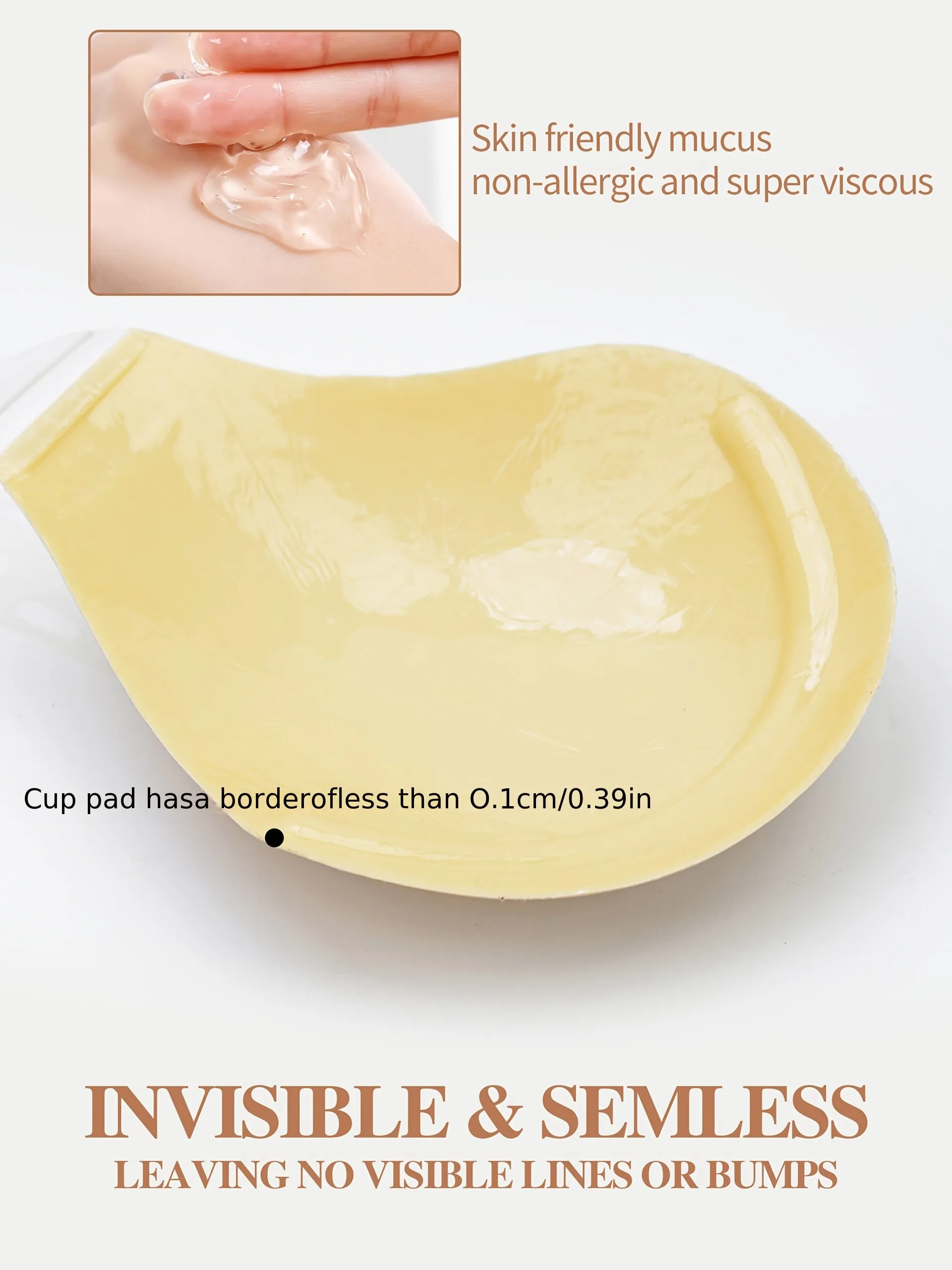 SAHOBBIEHOP Invisible Strapless Plus Size Bra - 3D Cup, Anti-Sagging, Soft Polyester, All Outfits