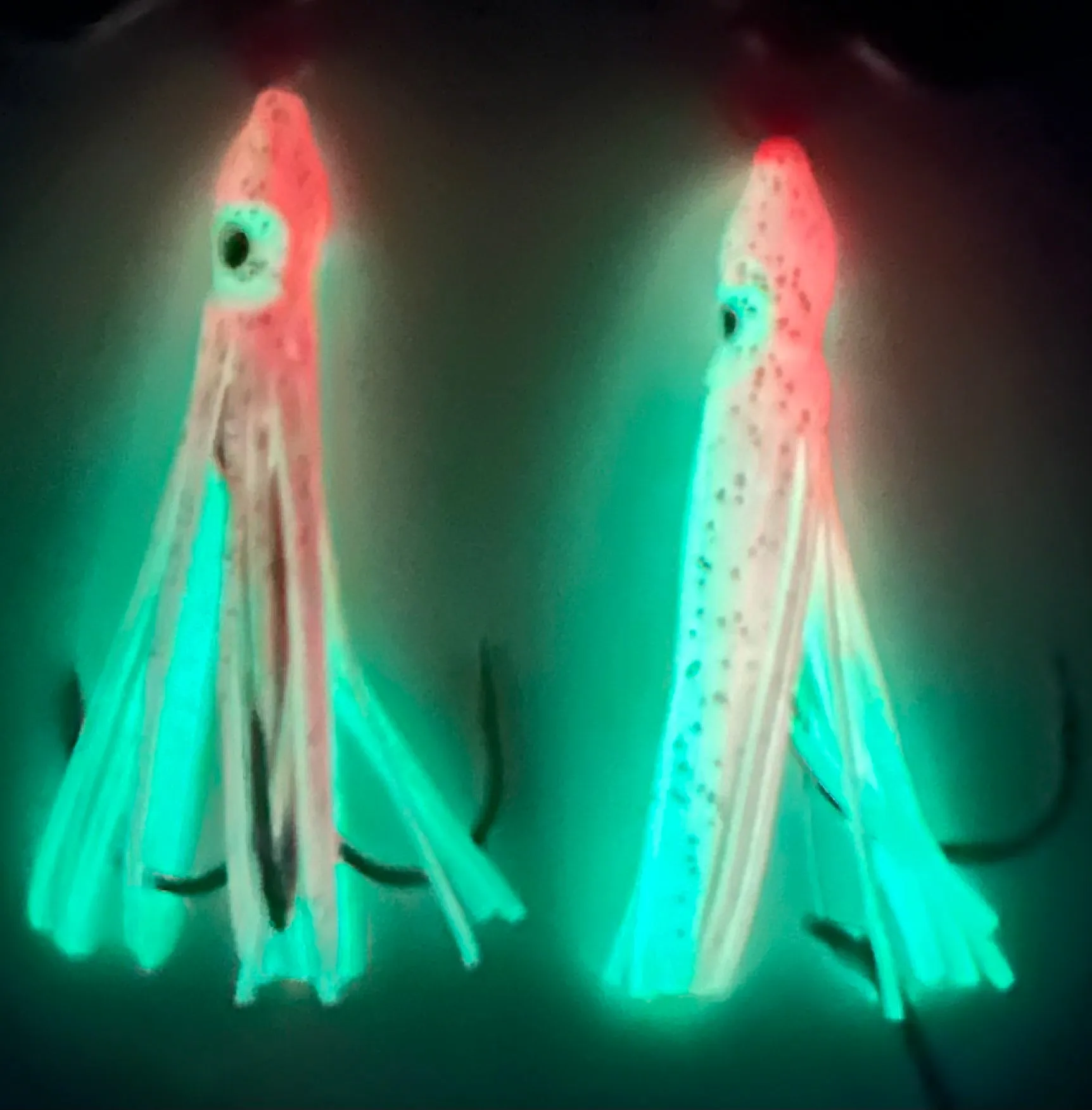 Salmon Tackle- Kokopros® Twin Pack Pink and White #3 Salmon Hoochie's 4/0