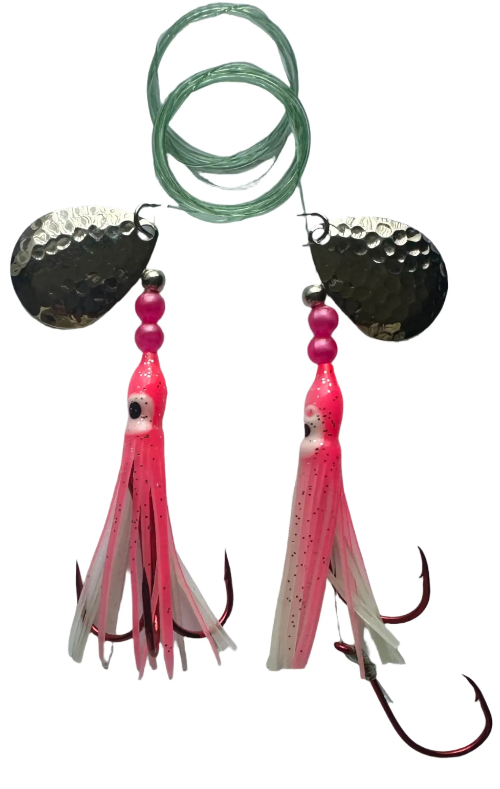 Salmon Tackle- Kokopros® Twin Pack Pink and White #3 Salmon Hoochie's 4/0