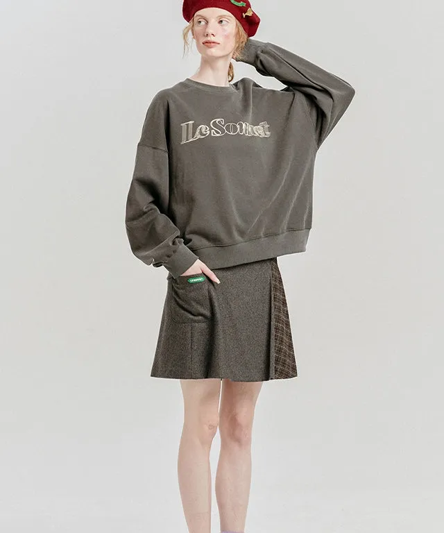 [SAMPLE SALE]LE SONNET Mixed Pleats Skirt - Grey