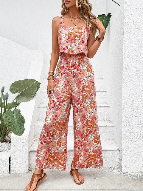 Sandra - Floral Wide-leg Jumpsuit