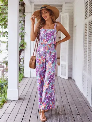 Sandra - Floral Wide-leg Jumpsuit