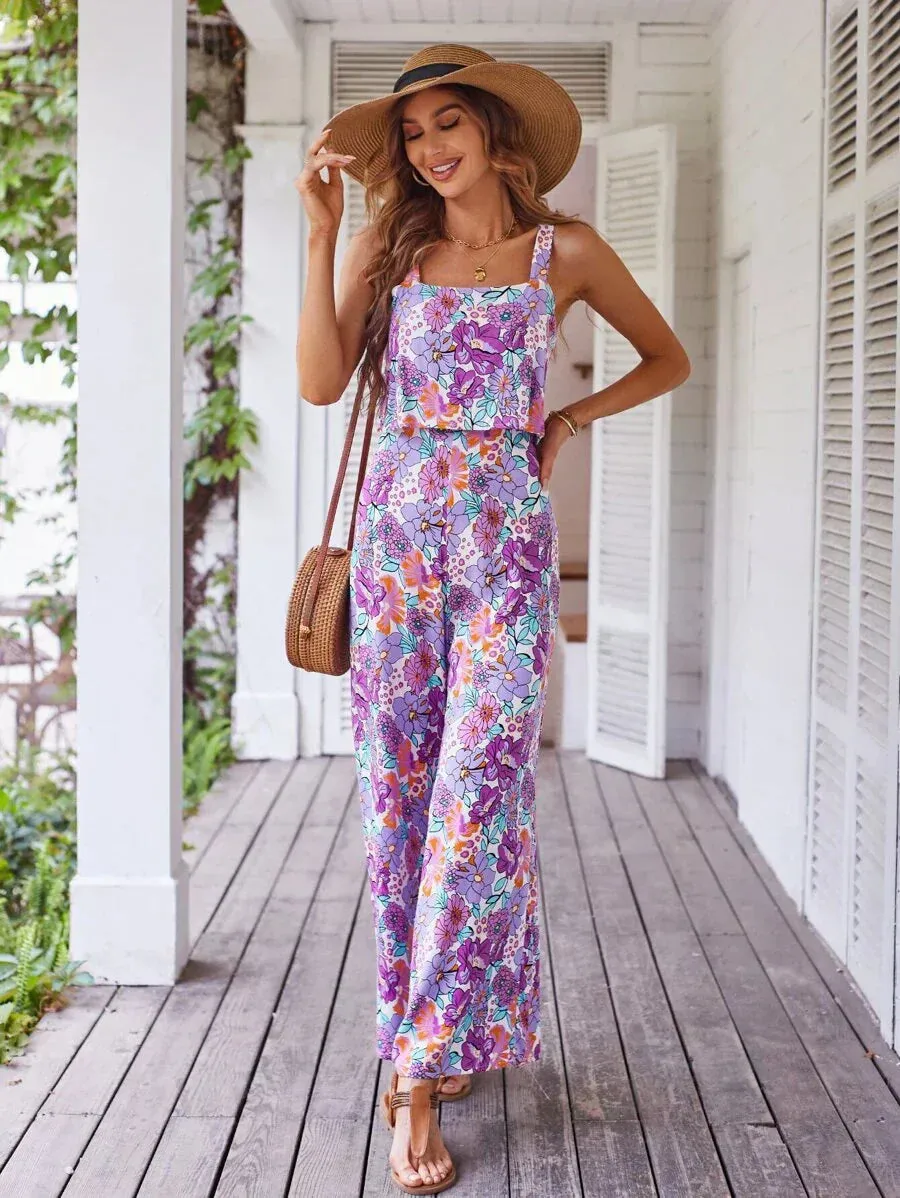 Sandra - Floral Wide-leg Jumpsuit