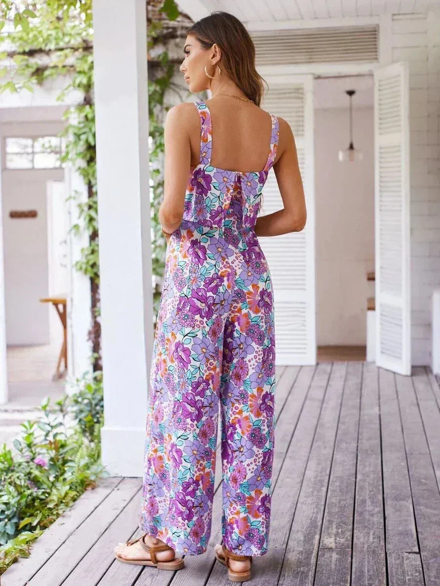 Sandra - Floral Wide-leg Jumpsuit