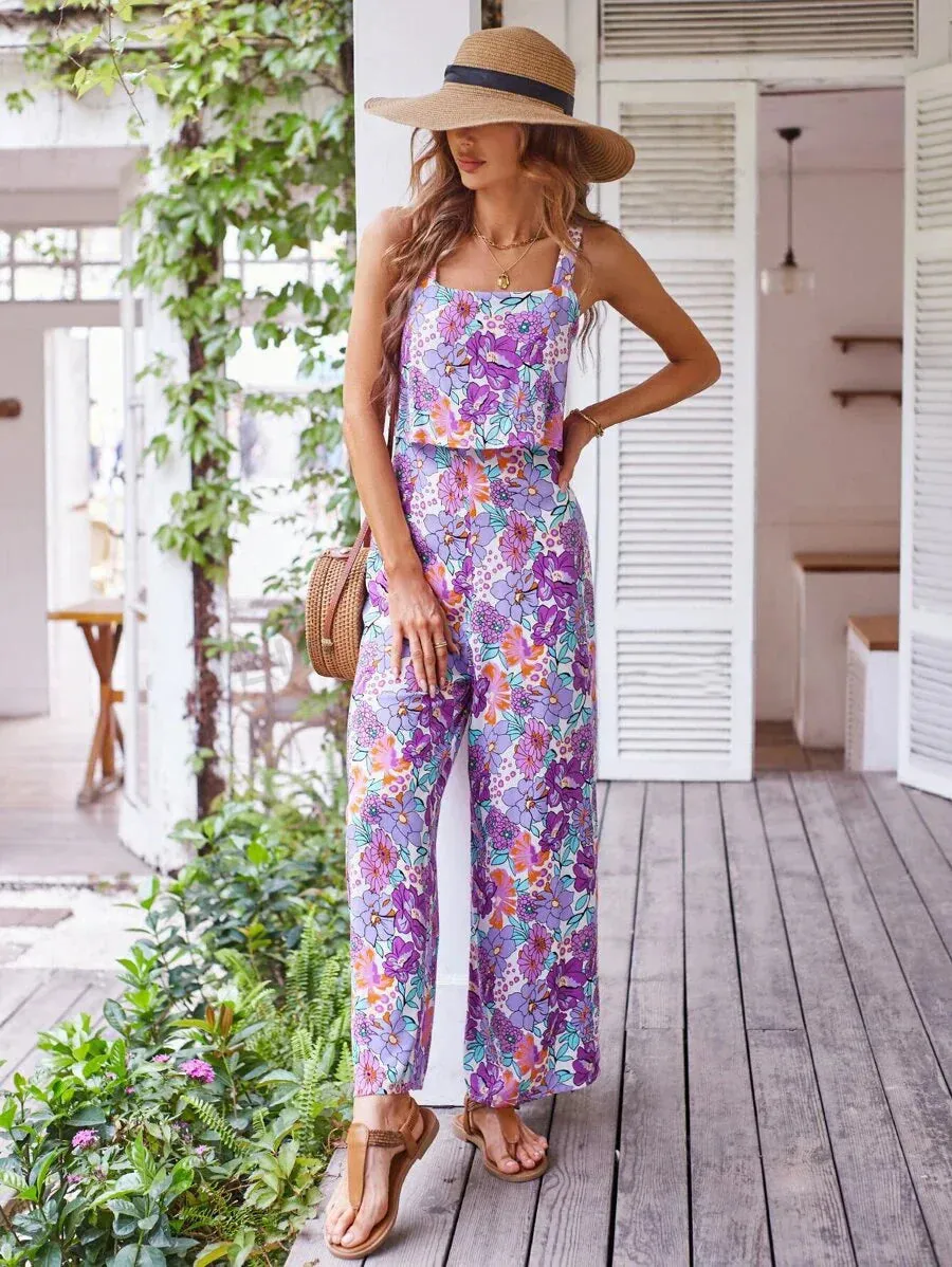 Sandra - Floral Wide-leg Jumpsuit