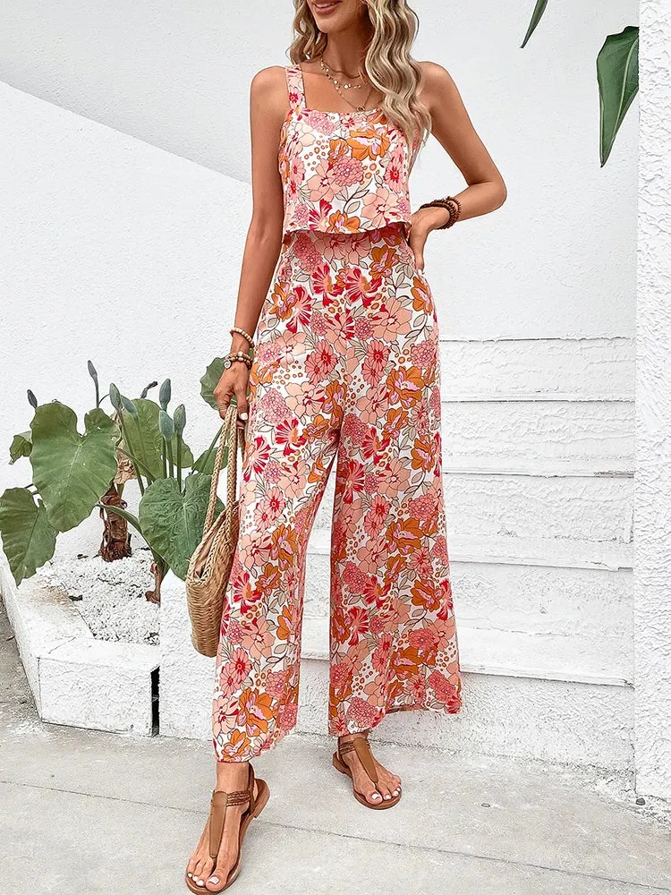 Sandra - Floral Wide-leg Jumpsuit