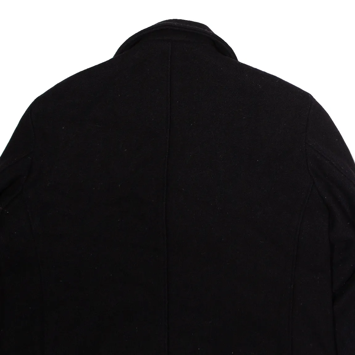 SCHOTT Mens Pea Coat Black Knit Wool 90s M