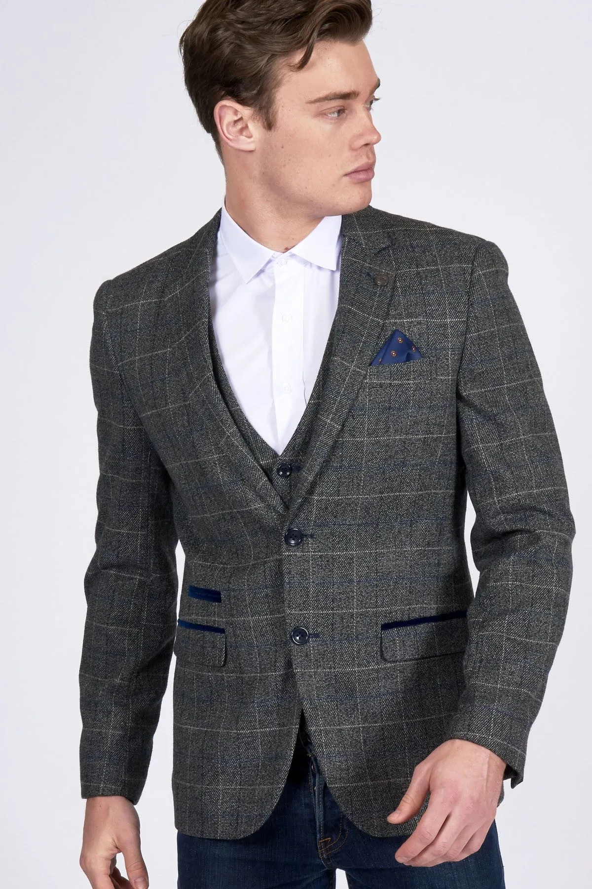 Scott Multi Check Tweed Blazer By Marc Darcy London