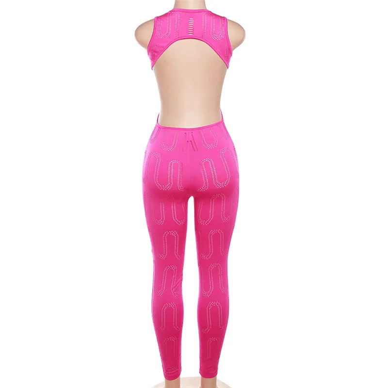 Sexy sleeveless hollow out jumpsuit AY3190