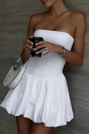 Sexy Solid Color Backless Ruched Strapless Strapless Dresses