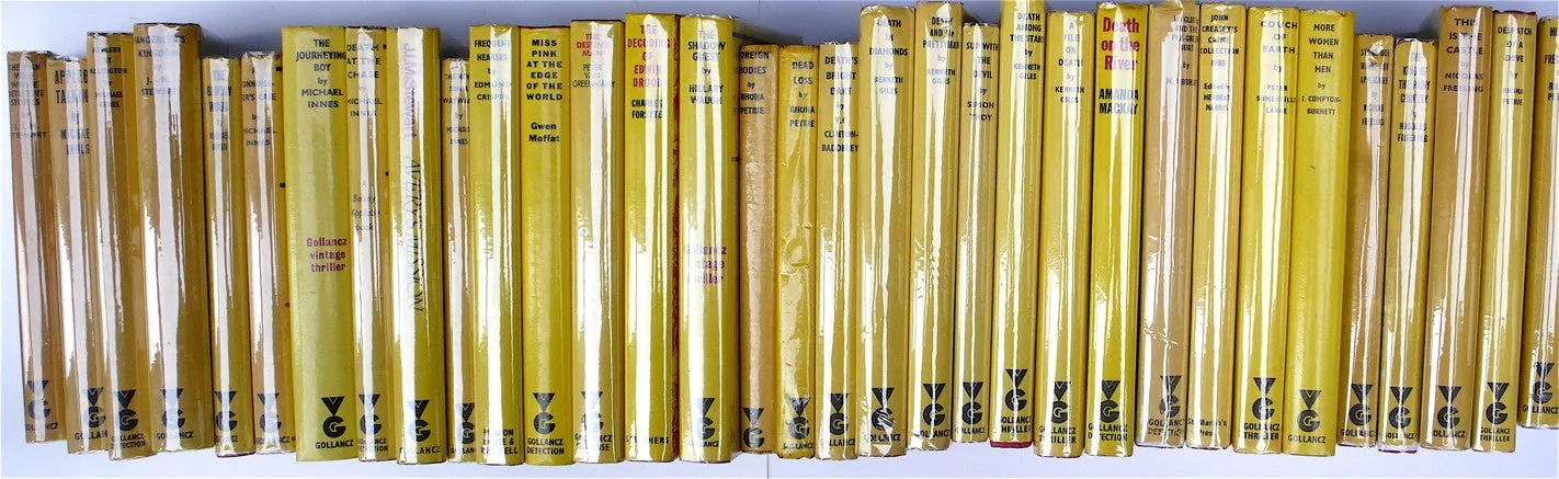 Shelf of yellow books/ Gollancz mysteries