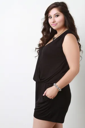 Sleeveless Surplice Romper