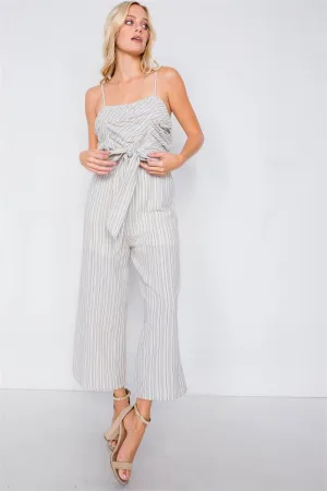 Spaghetti Strap Striped Jumpsuit