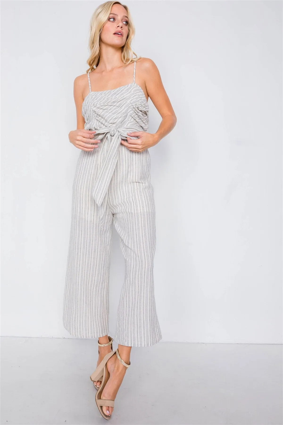 Spaghetti Strap Striped Jumpsuit