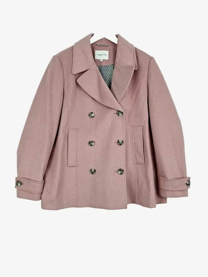 Sportscraft Blush Felt Pea Coat Size 18