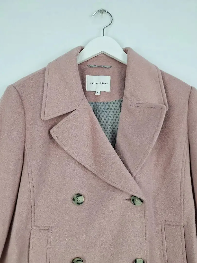 Sportscraft Blush Felt Pea Coat Size 18