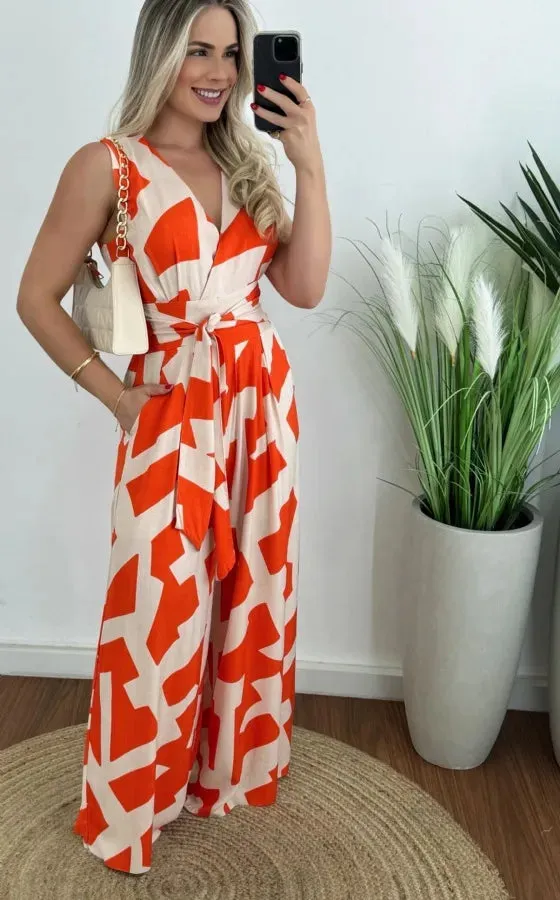 Streetwear Color Block Polyester Jumpsuits