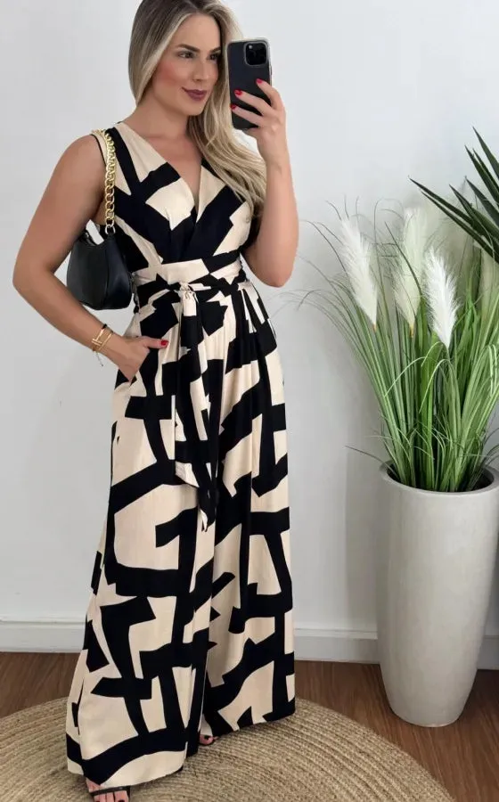 Streetwear Color Block Polyester Jumpsuits