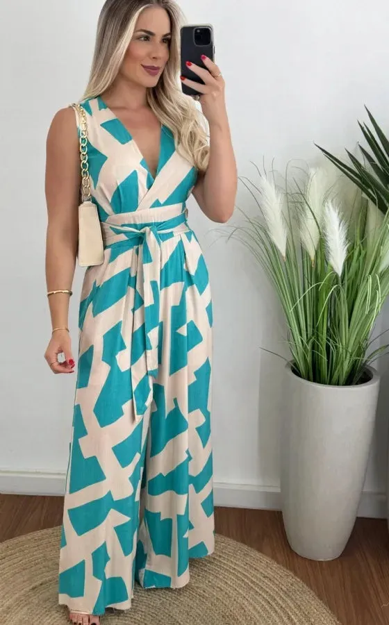 Streetwear Color Block Polyester Jumpsuits