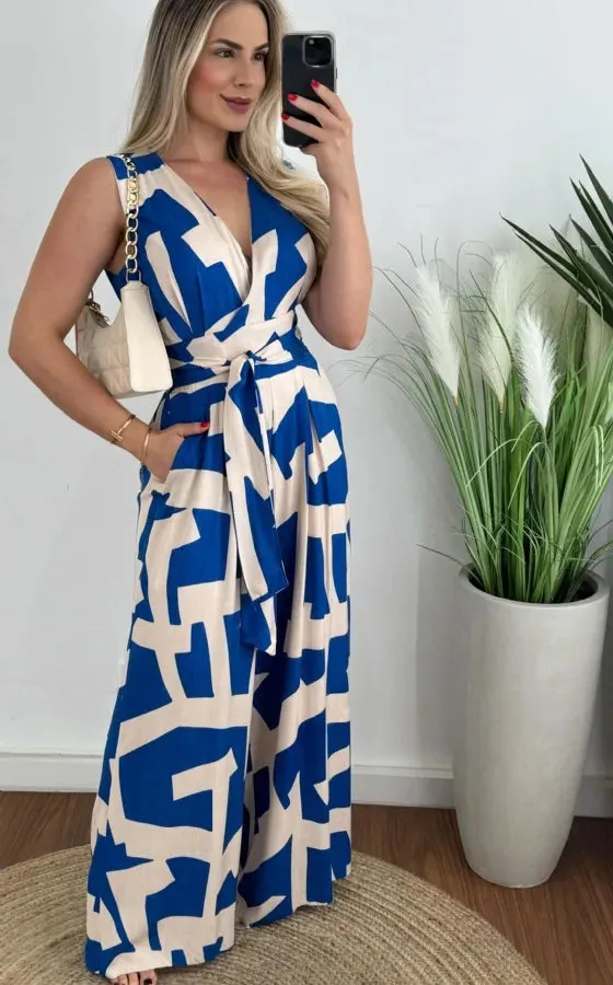 Streetwear Color Block Polyester Jumpsuits
