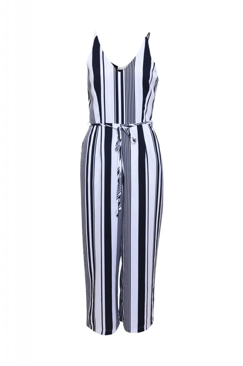 Striped Culotte Jumpsuit
