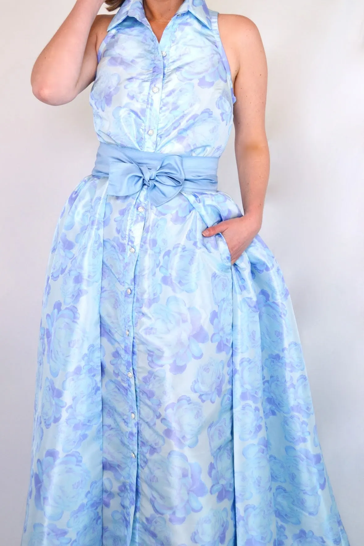 Taffeta Overskirt in Blue Peony