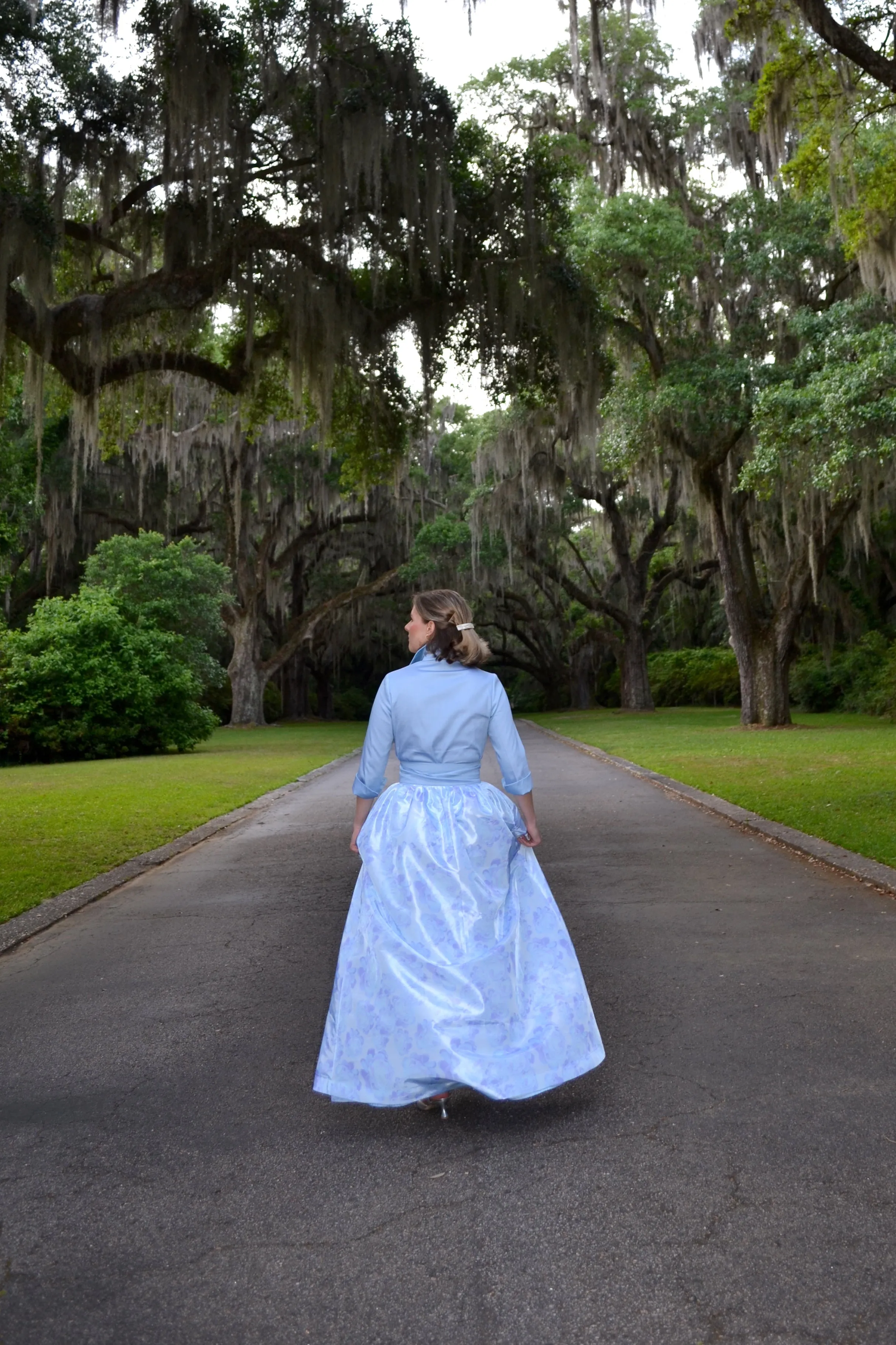 Taffeta Overskirt in Blue Peony